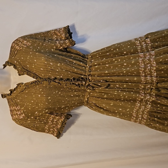 ❤️Free People Rare Feeling Maxi Dress in Kiwi combo size S. - Picture 10 of 16